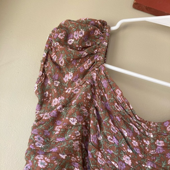 Aeropostale Brown Floral Crop Top M - Picture 3 of 6